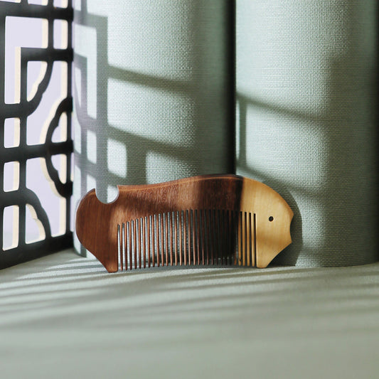 Handcrated Natural Wooden Hair Comb-KCTMD0602